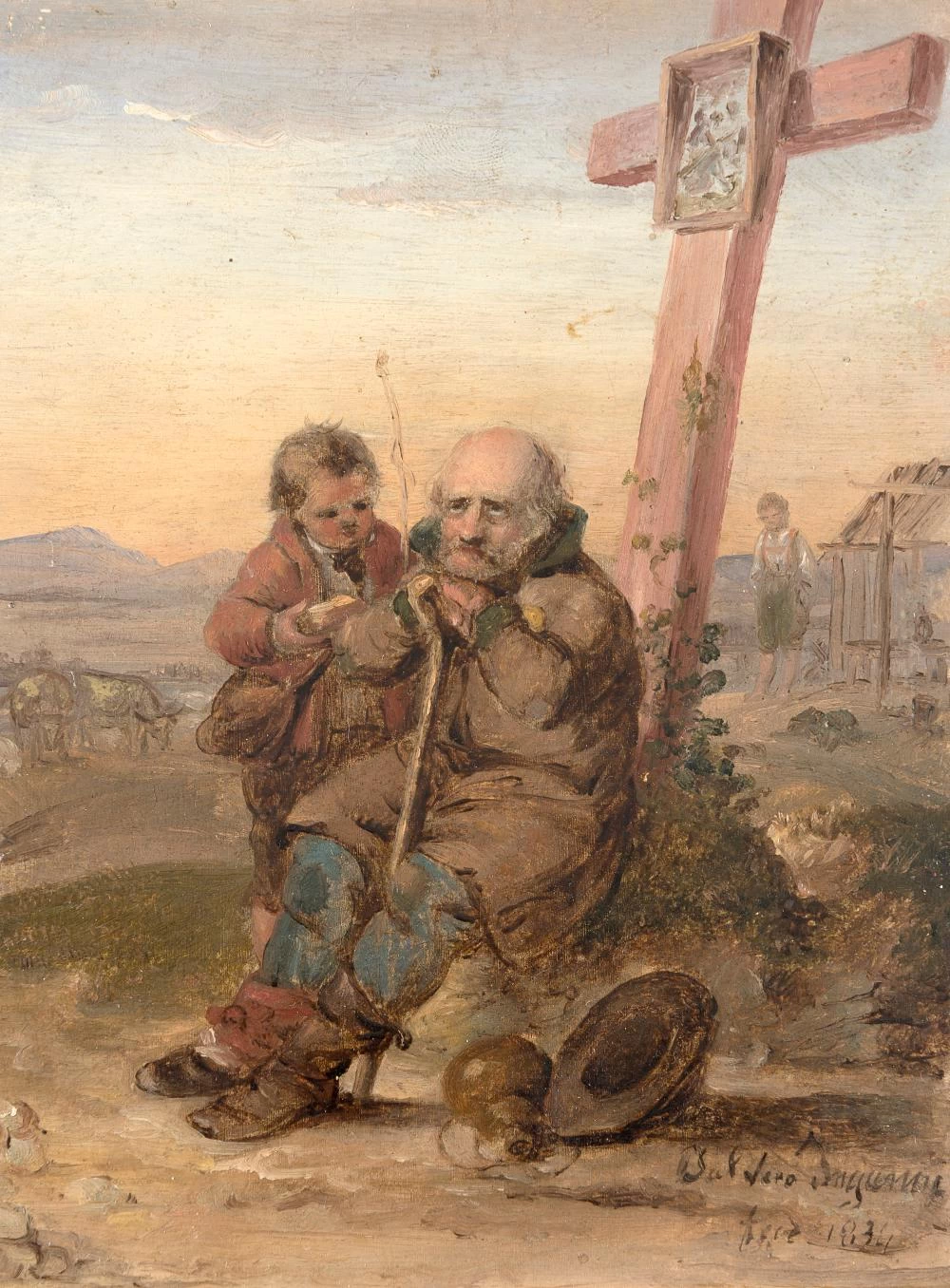 189-Angelo Inganni-L'elemosina  